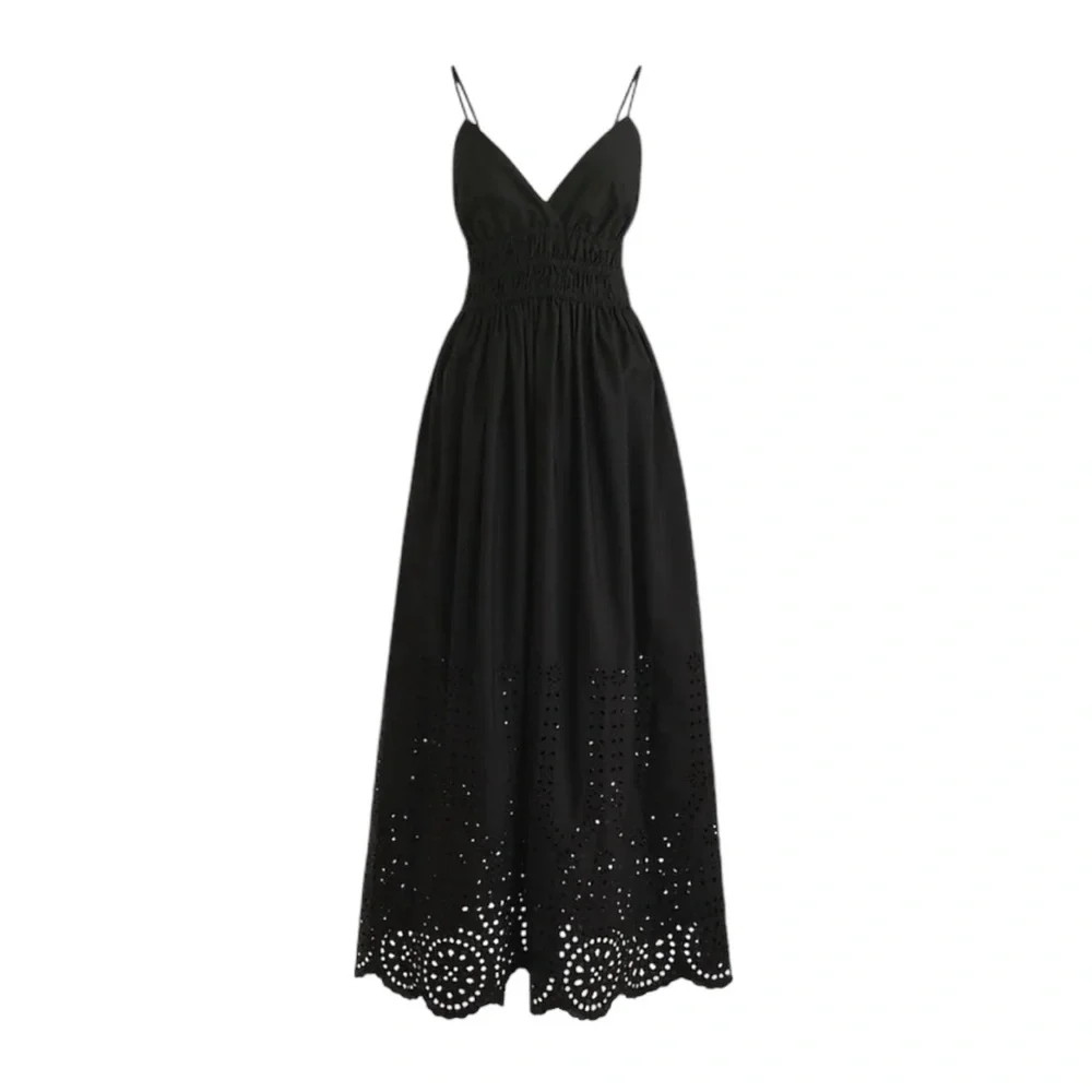 NWT J‎ Crew V-Neck Spaghetti Strap Eyelet Sundress Petite Summer Vacation Resort